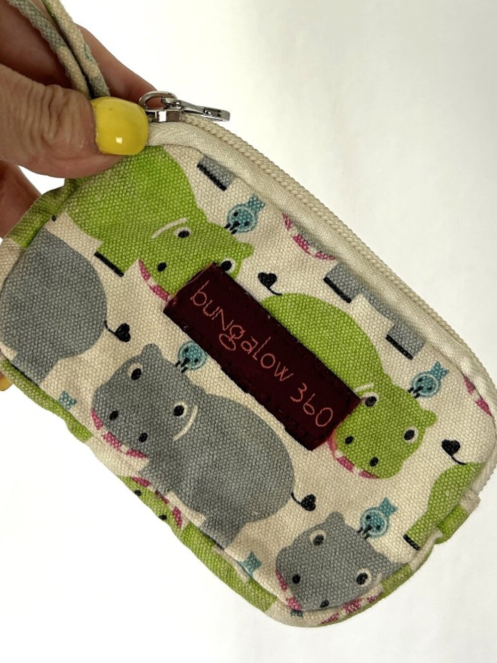 Bangalow 360 Wristlet Hippo Zipper Pouch